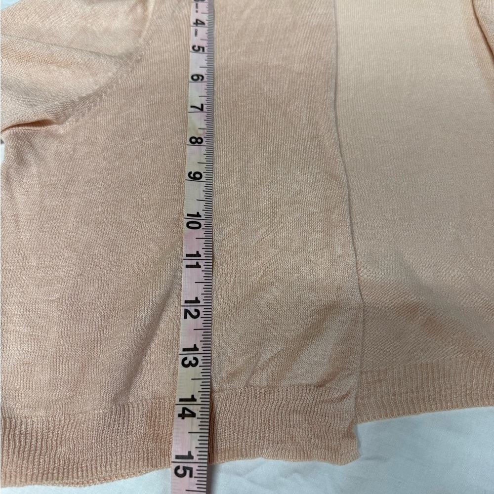 Talbots 100% Silk Cropped Open Cardigan Light Pink Size Medium - Picture 6 of 6